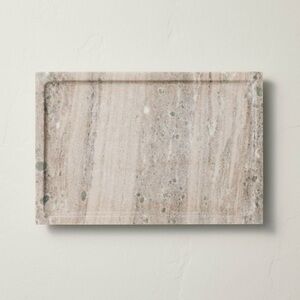 8"x12" Footed Marble Countertop Tray Warm Beige - Hearth & Hand™ with Magnolia